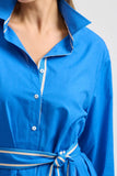 Pia Longline Shirtdress - Bright Blue