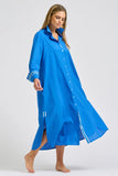 Pia Longline Shirtdress - Bright Blue