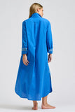 Pia Longline Shirtdress - Bright Blue