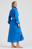 Pia Longline Shirtdress - Bright Blue