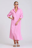 The Adele Shirtdress Double Pink Stripe