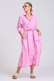 The Adele Shirtdress Double Pink Stripe