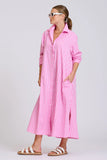 The Adele Shirtdress Double Pink Stripe