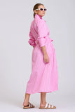 The Adele Shirtdress Double Pink Stripe