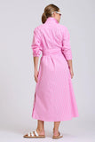 The Adele Shirtdress Double Pink Stripe