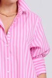 The Adele Shirtdress Double Pink Stripe