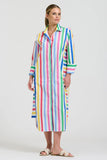 The Andrea Shirtdress Fiesta Stripe