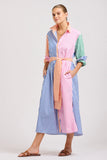 The Luna Oversized Long Shirtdress Bright Stripe