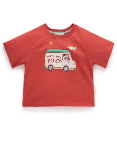 Christmas Postal Van Tee Red