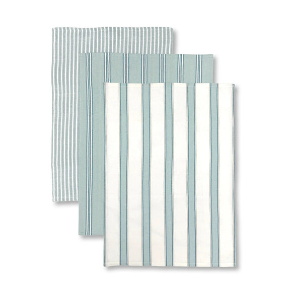 Woven Blue Tea Towel Pack 3