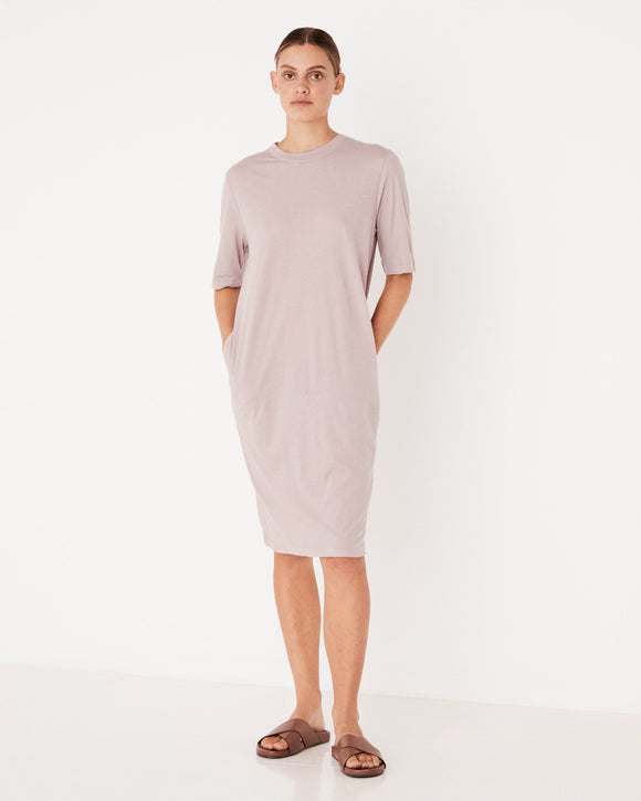 Lightweight Cotton Tee Dress Fawn