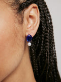 Blue Sapphire Crystal & Pearl Earrings