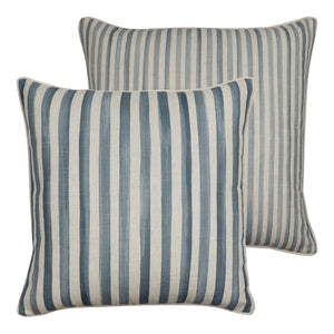 Taylor Blue Painted Stripe Cushion 50cm
