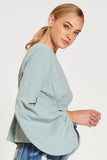Alice Elevated Sleeve Top Duck Egg Blue