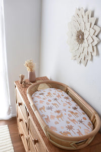 Zahara Peach Jersey Bassinet Sheet