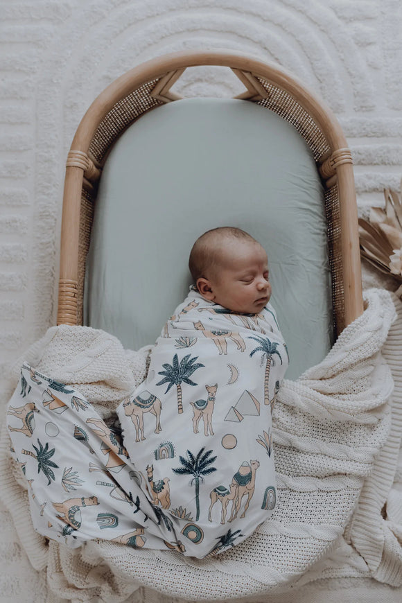 Zahara Azul Bamboo Jersey Swaddle Wrap