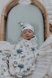 Zahara Azul Bamboo Jersey Swaddle Wrap