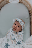 Zahara Azul Bamboo Jersey Swaddle Wrap