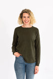 Khaki Crew Neck Swing Knit with K & M Patches