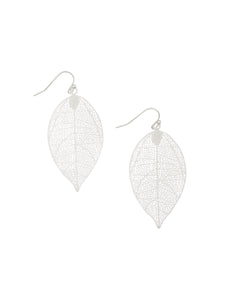 Small Silver Leaf Earrings