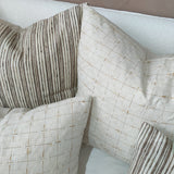 Lille Hand Loomed Mulberry Silk Texture Cushion  Lumbar Feather Filled -Sandstone