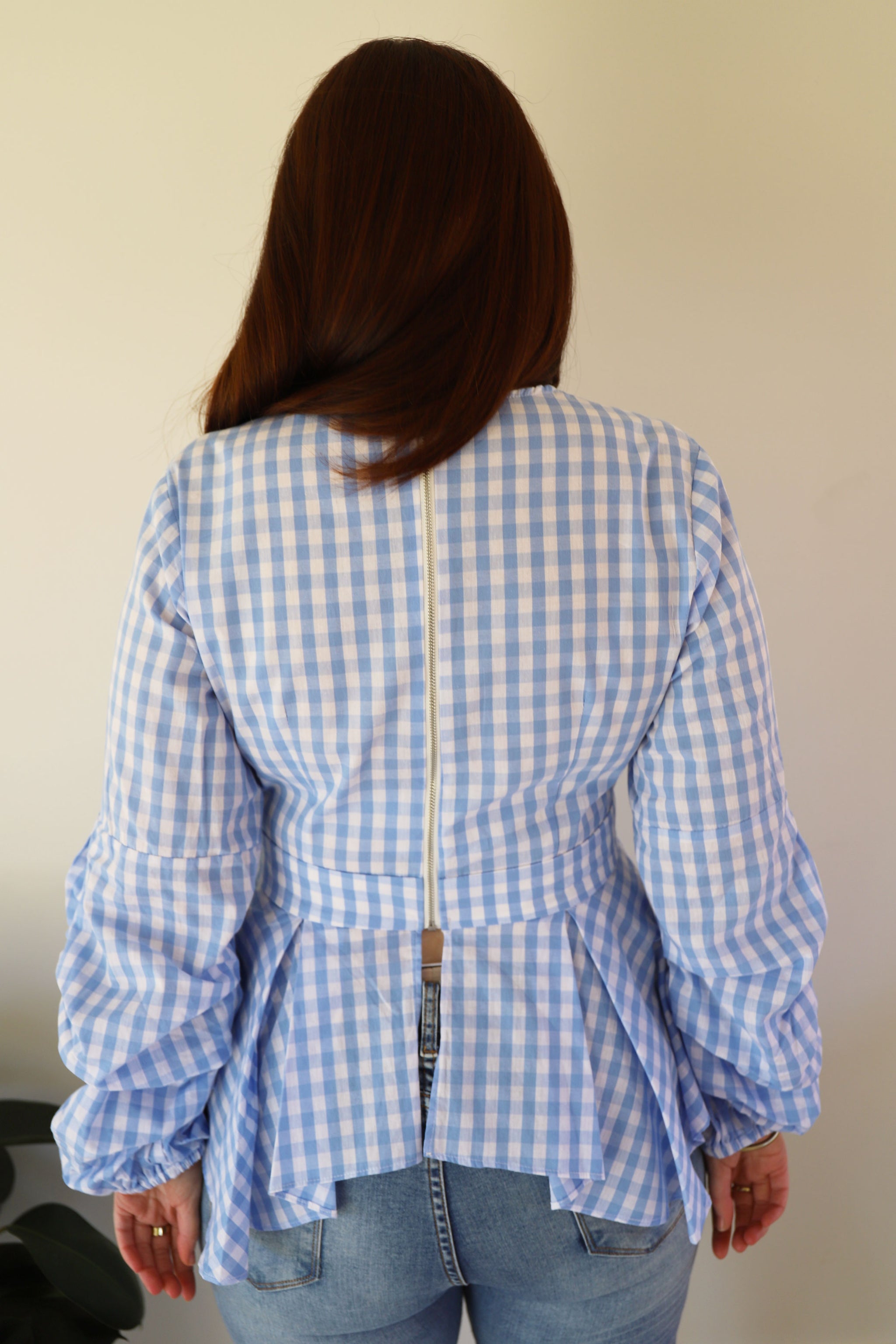 Lily Peplum Top Blue Gingham – Lazy Sunday Lifestyle