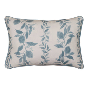 Amari Blue / Off White Linen Cushion