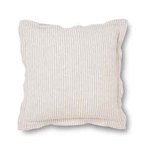Hayes Natural/ White Pinstripe Linen Cushion 55cm