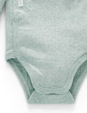 Pointelle Long Sleeve Wrap Bodysuit Fern Melange