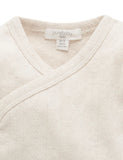 Pointelle Long Sleeve Wrap Bodysuit Wheat Melange