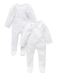 Pale Grey Melange 2 Pack Zip Growsuit