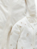 Vanilla Cottonbud 2 Pack Zip Growsuit