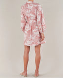 Rosa Paisley Linen Mini Dress Pink Multi Print