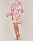 Rosa Paisley Linen Mini Dress Pink Multi Print