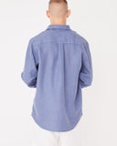 Mens Casual Long Sleeve Shirt Newport Blue