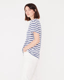 Essential Cotton Crew Tee Newport Blue Stripe