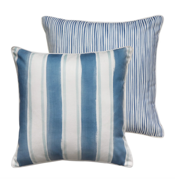 Fraser Stripe Cushion Blue 50cm