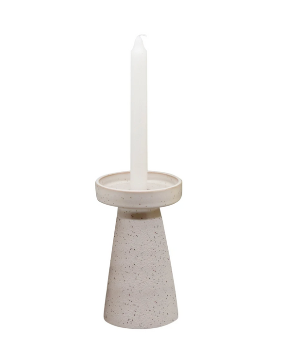 Festive Cream Speckle Candle Holder Tall