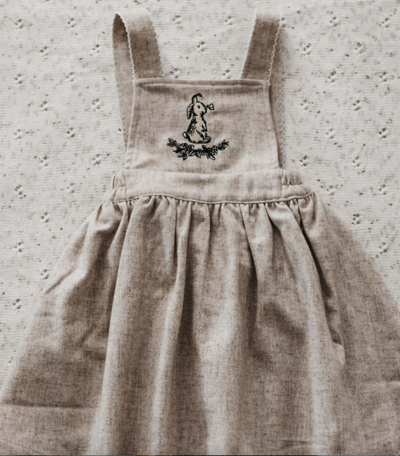 Oatmeal Linen Bunny Dress