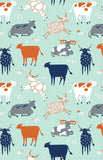 Tea Towel Green Cows