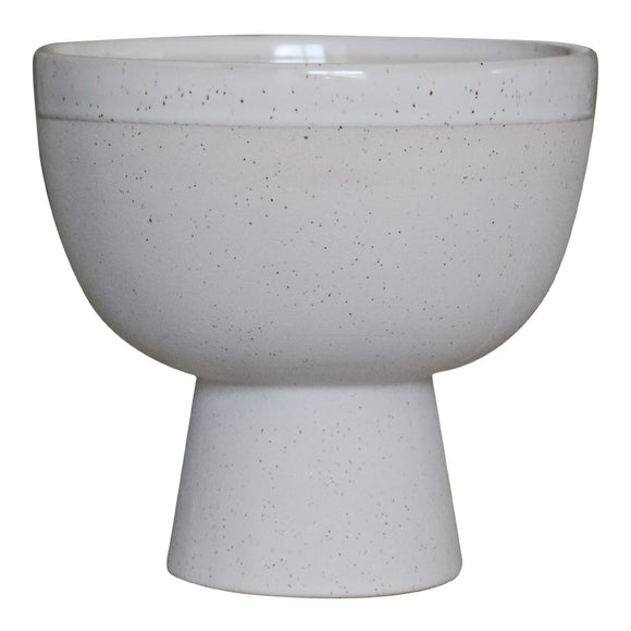 Festive Cream Speckle Pedestal Bowl Short