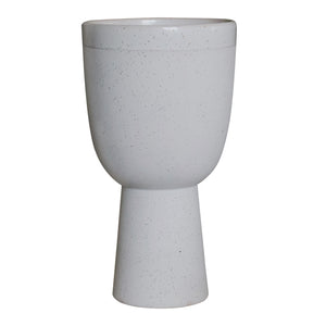 Festive Cream Speckle Pedestal Bowl Tall