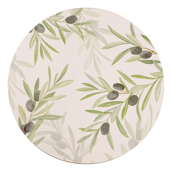 Olive Leaf Round Placemat Set 4