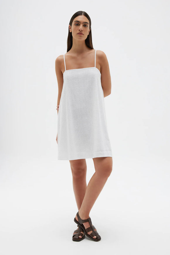 Broderie Anglaise Tully Mini Dress White