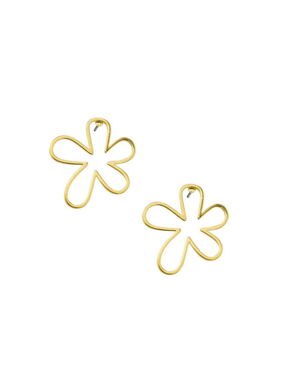 Gold Retro Flower Earrings