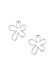 Silver Retro Flower Earrings