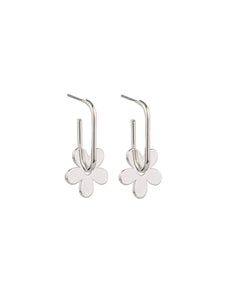 Silver Hanging Flower Earrings