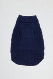 Snowy Cable Dog Knit Navy